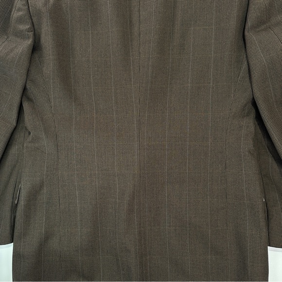 Kensington Collection mens wool blazer made in USA brown houndstooth 44R - Picture 9 of 14